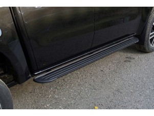 Пороги алюминиевые "Slim Line Black" 1920 мм для Dong Feng DF6 2022 – н.в. DONGFDF622-29B