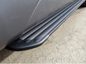 Пороги алюминиевые Slim Line Black для Lexus RX-200t/350/450h № LEXRX200t15-28B