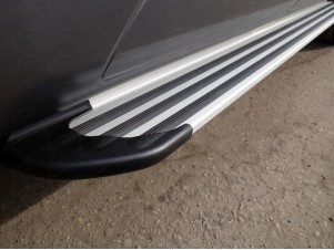 Пороги алюминиевые Slim Line Silver для Lexus RX-200t/350/450h № LEXRX200t15-28S